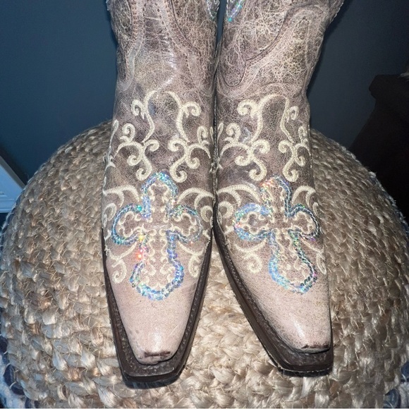 Corral Tobacco Silver Cross Western Boots - Picture 2 of 15